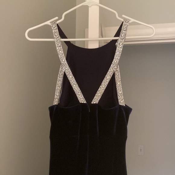 Elegant evening gown!  Navy blue velvet! - Picture 6 of 8